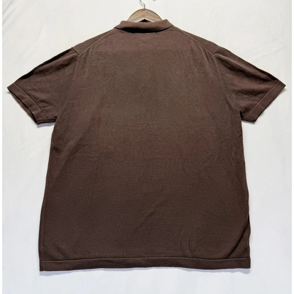 Banana Republic Polo Shirt Mens Medium Brown Cotton Performance‎ Golf Tennis